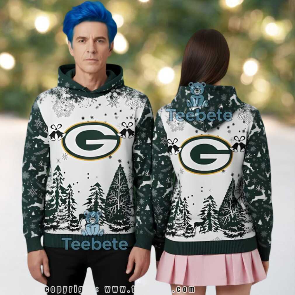 Green Bay Packers Christmas Snow Forest Ugly 3D Hoodie Green Bay Packers Christmas Snow Forest Ugly 3D Hoodie