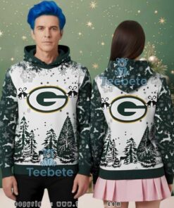 Green Bay Packers Christmas Snow Forest Ugly 3D Hoodie