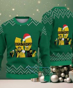 Green Geometric Knit Pattern “Wu Tang Clan Christmas Edition” Ugly Sweater