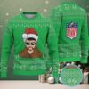 Brown Knitted Pattern “Grumpy Tiger & Fireball Cinnamon Whisky Bottle” Ugly Christmas Sweater