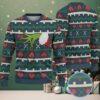 Black Ugly Christmas Sweater with White Snowflake Pattern Featuring Jesus Riding Dinosaur