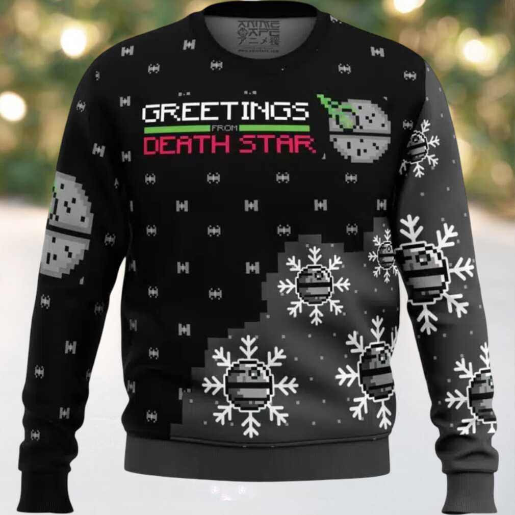 Greetings from Death Star Star Wars Ugly Christmas Sweater Greetings from Death Star Star Wars Ugly Christmas Sweater