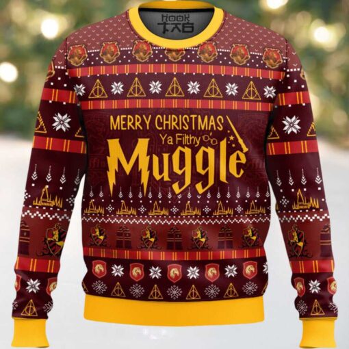 Gryffindor Merry Christmas Ya Filthy Muggle Sweater