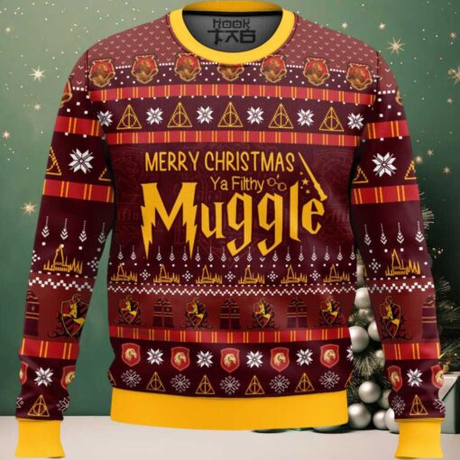 Gryffindor Merry Christmas Ya Filthy Muggle Sweater