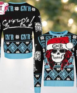 Guns N Roses Skull Logo Snowflakes Pattern 2025 Christmas Ugly Sweater