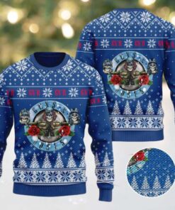 Guns N’ Roses Xmas Snow Ugly Christmas Sweater, hoodie, sweater, long sleeve and tank top Guns N’ Roses Xmas Snow Ugly Christmas Sweater