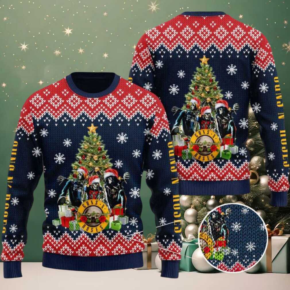 Guns N’ Roses Xmas Tree Ugly Christmas Sweater Guns N’ Roses Xmas Tree Ugly Christmas Sweater
