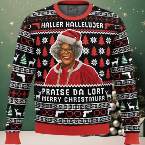 Haller Hallelujer Praise The Lort Merry Christmurr A Madea Christmas Ugly Christmas Sweater