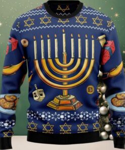 Hanukkah Menorah Jewish Holiday Ugly Christmas Sweater