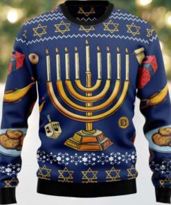 Hanukkah Menorah Jewish Holiday Ugly Christmas Sweater