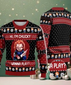 Hi I’m Chucky Wanna Play Ugly Christmas Sweater Hi I’m Chucky Wanna Play Ugly Christmas Sweater