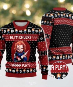 Hi I’m Chucky Wanna Play Ugly Christmas Sweater Hi I’m Chucky Wanna Play Ugly Christmas Sweater