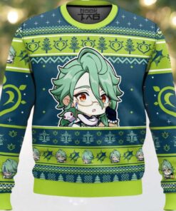 Hooktab Genshin Impact Baizhu Ugly Christmas Sweater