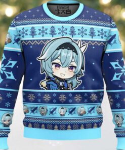 Hooktab Genshin Impact Eula Ugly Christmas Sweater