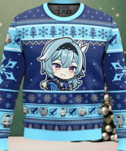 Hooktab Genshin Impact Eula Ugly Christmas Sweater