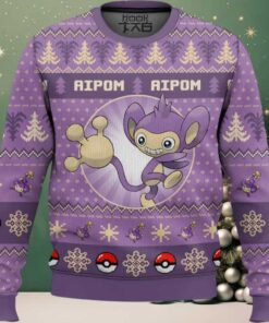 Hooktab Pokemon Gen 2 Aipom Ugly Christmas Sweater