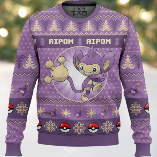 Hooktab Pokemon Gen 2 Aipom Ugly Christmas Sweater