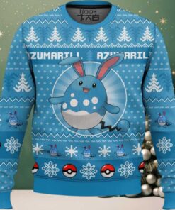 Hooktab Pokemon Gen 2 Azumarill Ugly Christmas Sweater