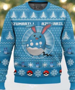 Hooktab Pokemon Gen 2 Azumarill Ugly Christmas Sweater