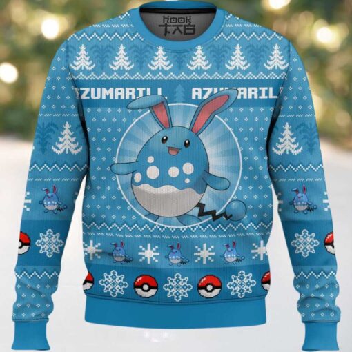 Hooktab Pokemon Gen 2 Azumarill Ugly Christmas Sweater