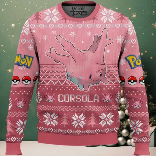 Hooktab Pokemon Gen 2 Corsola Ugly Christmas Sweater (1)