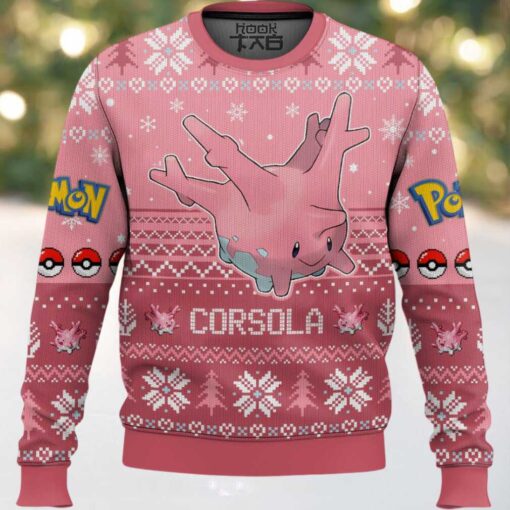 Hooktab Pokemon Gen 2 Corsola Ugly Christmas Sweater (1)