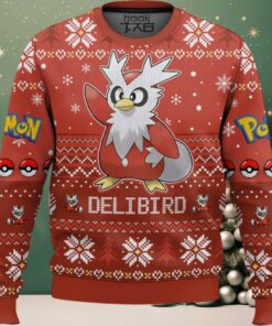 Hooktab Pokemon Gen 2 Delibird Ugly Christmas Sweater