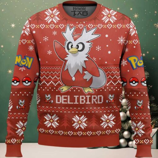 Hooktab Pokemon Gen 2 Delibird Ugly Christmas Sweater