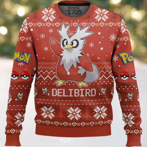 Hooktab Pokemon Gen 2 Delibird Ugly Christmas Sweater