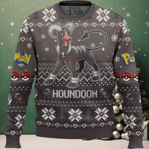 Hooktab Pokemon Gen 2 Houndoom Ugly Christmas Sweater