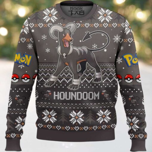 Hooktab Pokemon Gen 2 Houndoom Ugly Christmas Sweater