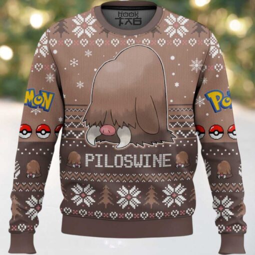 Hooktab Pokemon Gen 2 Piloswine Ugly Christmas Sweater