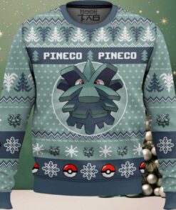 Hooktab Pokemon Gen 2 Pineco Ugly Christmas Sweater