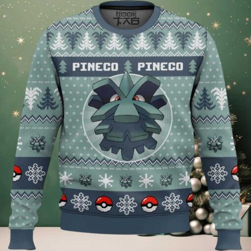 Hooktab Pokemon Gen 2 Pineco Ugly Christmas Sweater