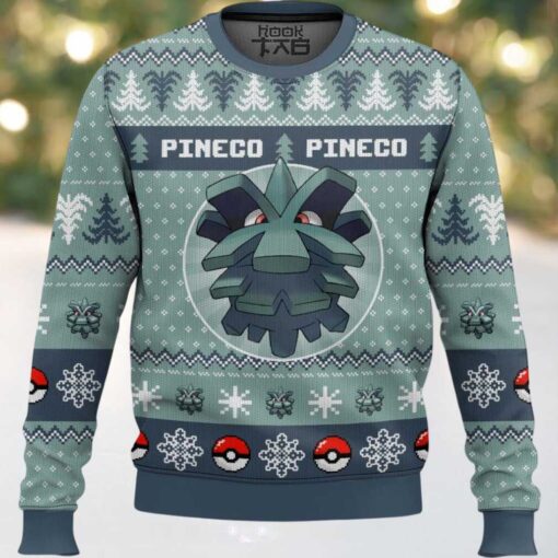 Hooktab Pokemon Gen 2 Pineco Ugly Christmas Sweater