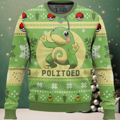 Hooktab Pokemon Gen 2 Politoed Ugly Christmas Sweater