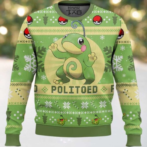 Hooktab Pokemon Gen 2 Politoed Ugly Christmas Sweater