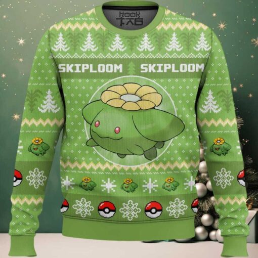 Hooktab Pokemon Gen 2 Skiploom Ugly Christmas Sweater
