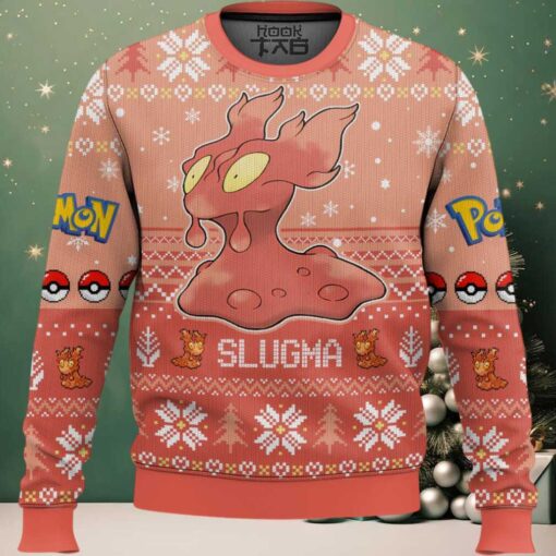 Hooktab Pokemon Gen 2 Slugma Ugly Christmas Sweater