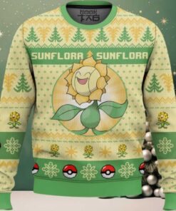 Hooktab Pokemon Gen 2 Sunflora Ugly Christmas Sweater
