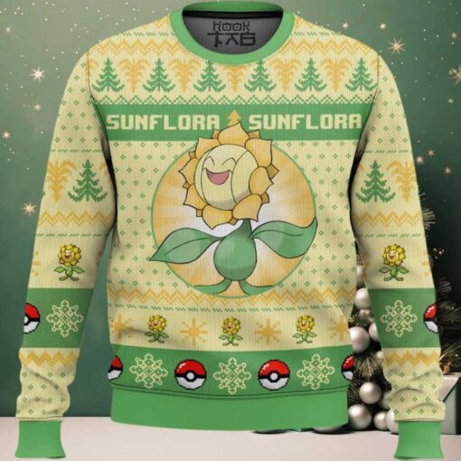 Hooktab Pokemon Gen 2 Sunflora Ugly Christmas Sweater