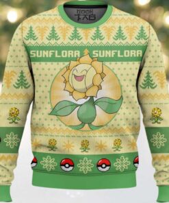 Hooktab Pokemon Gen 2 Sunflora Ugly Christmas Sweater