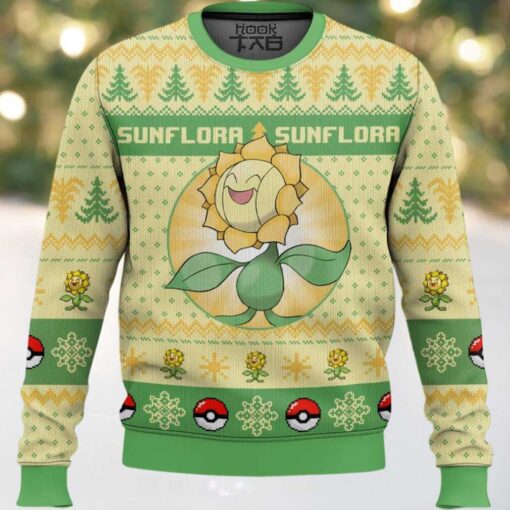 Hooktab Pokemon Gen 2 Sunflora Ugly Christmas Sweater
