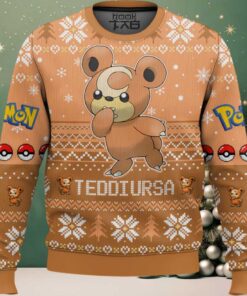 Hooktab Pokemon Gen 2 Teddiursa Ugly Christmas Sweater