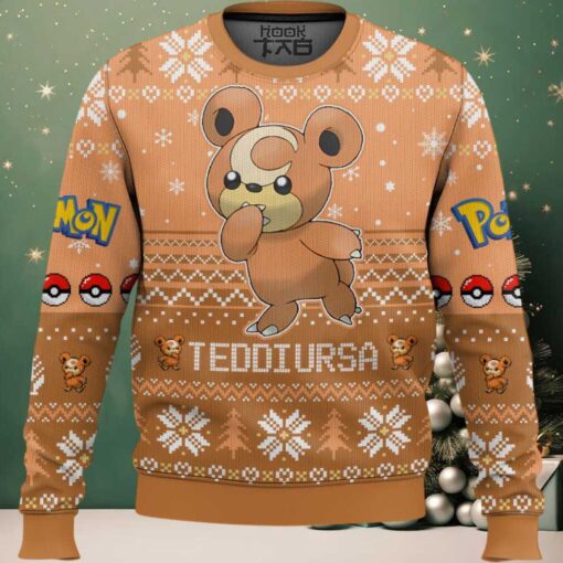 Hooktab Pokemon Gen 2 Teddiursa Ugly Christmas Sweater