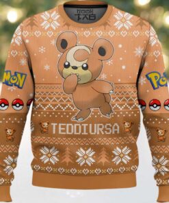 Hooktab Pokemon Gen 2 Teddiursa Ugly Christmas Sweater