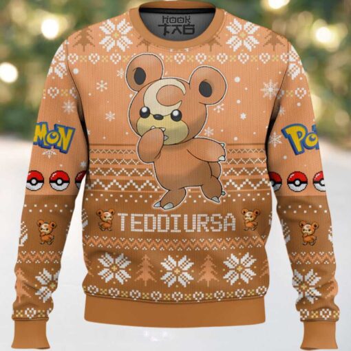 Hooktab Pokemon Gen 2 Teddiursa Ugly Christmas Sweater