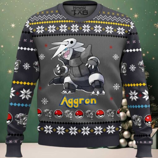 Hooktab Pokemon Gen 3 Aggron Ugly Christmas Sweater