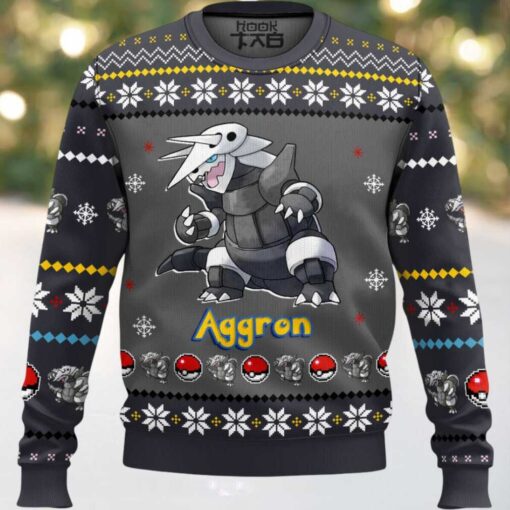 Hooktab Pokemon Gen 3 Aggron Ugly Christmas Sweater