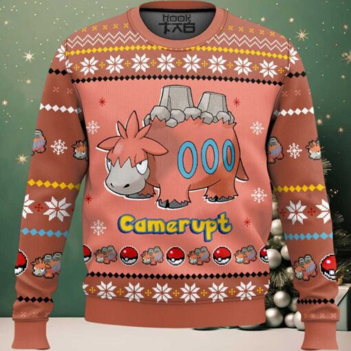 Hooktab Pokemon Gen 3 Camerupt Ugly Christmas Sweater